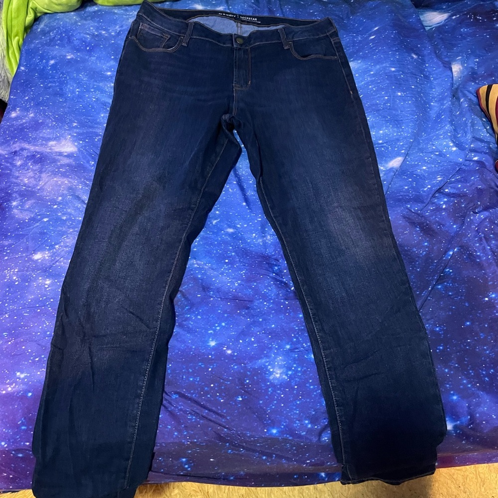 Women’s old navy rockstar mid-rise dark wash jeans - size 16 regular💥